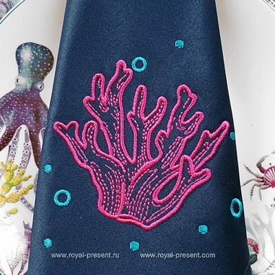 Дизайн машинной вышивки Кораллы - 5 размеров