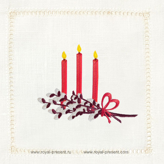 Дизайн машинной вышивки Пасхальные свечи