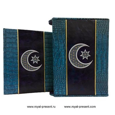 Дизайн машинной вышивки Символ Ислама Звезда и Полумесяц - 3 размера