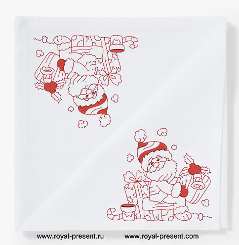 Дизайн для машинной вышивки Санта с подарками