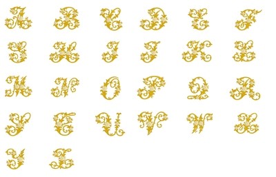 Набор дизайнов машинной вышивки - Винтажный латинский алфавит