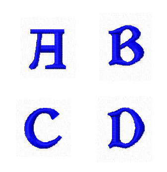 Дизайны вышивки Заглавные Мини буквы А B C D