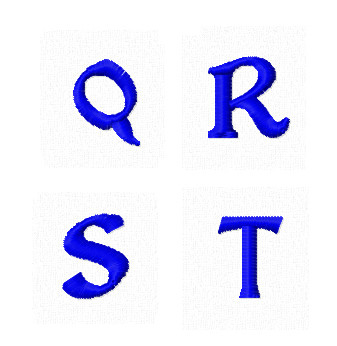 Дизайны вышивки Заглавные Мини буквы Q R S T