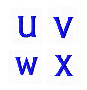 Дизайны вышивки Заглавные Мини буквы U V W X