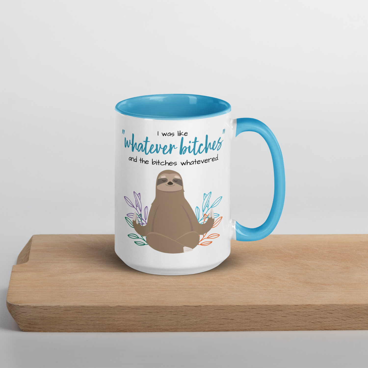 Meditating Sloth Mug with Color Inside