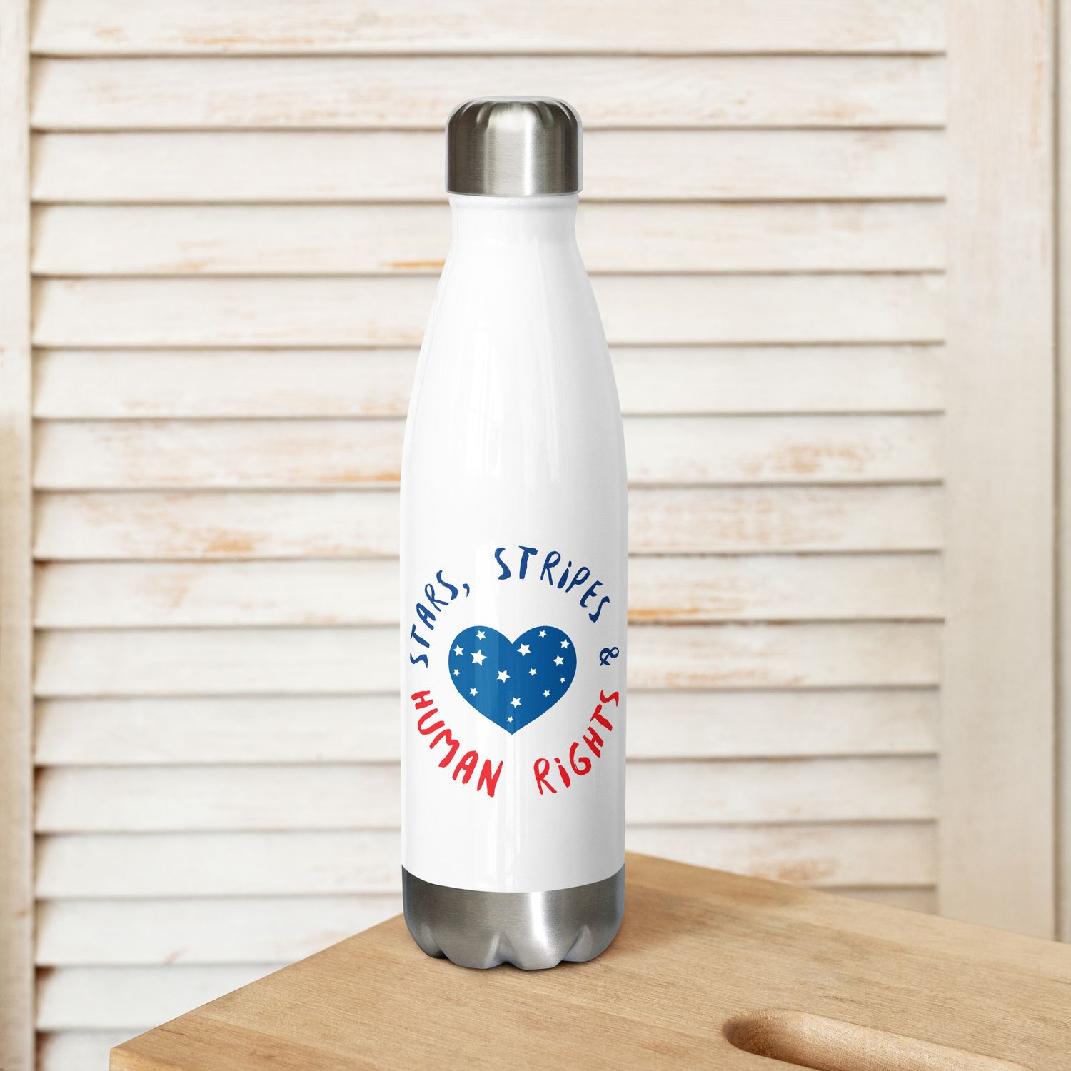 Stars, Stripes and Human Rights - Stainless steel water bottle