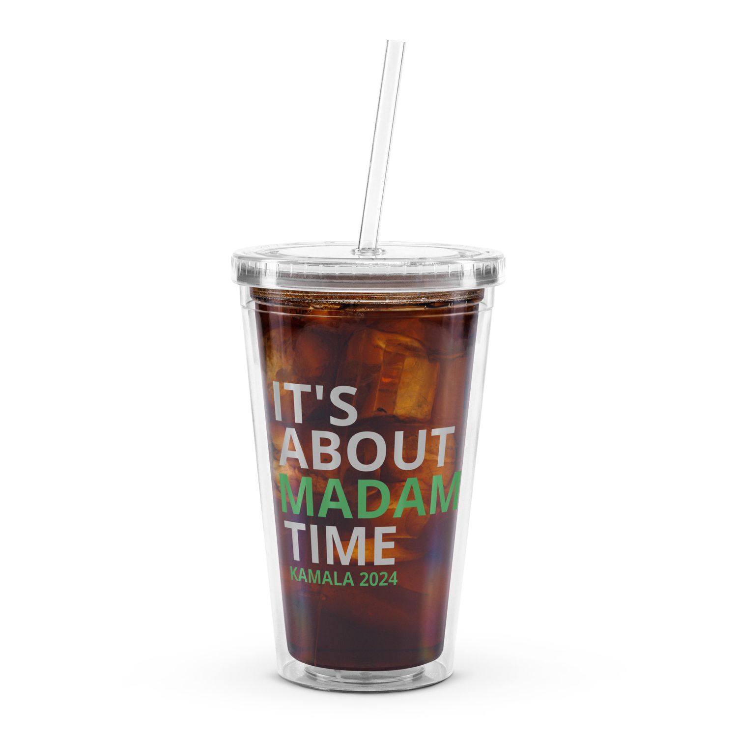 Kamala Harris - Clear plastic tumbler