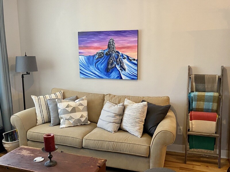 A captivating limited edition art prints, perfect for enhancing your living room. The oversized landscape photo features impressive visuals and an expansive scale, adding elegance and style to your space. Available for purchase online. By Canadian artist Graham Watts