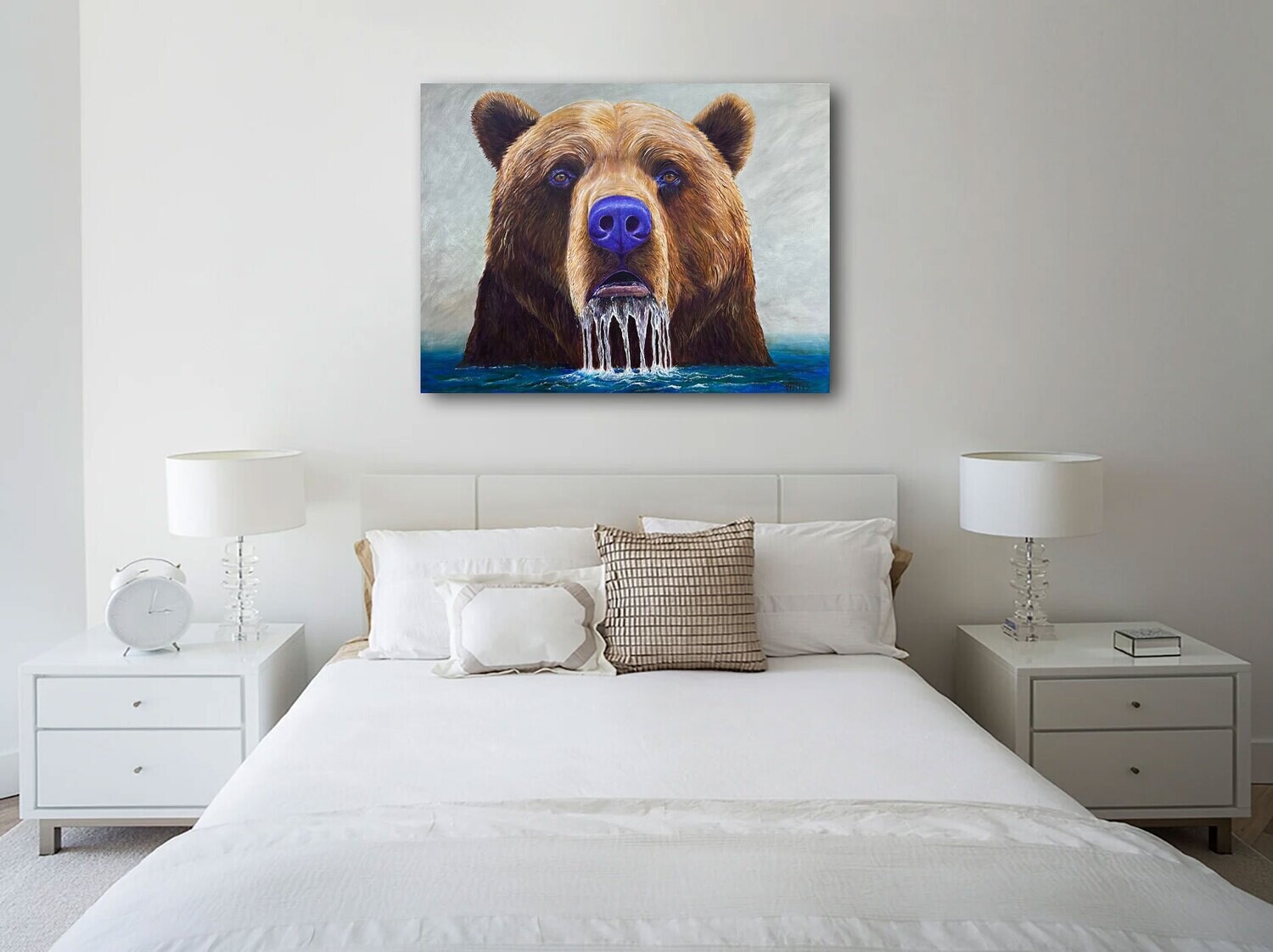 art prints grizzly bear, bedroom, large canvas artwork