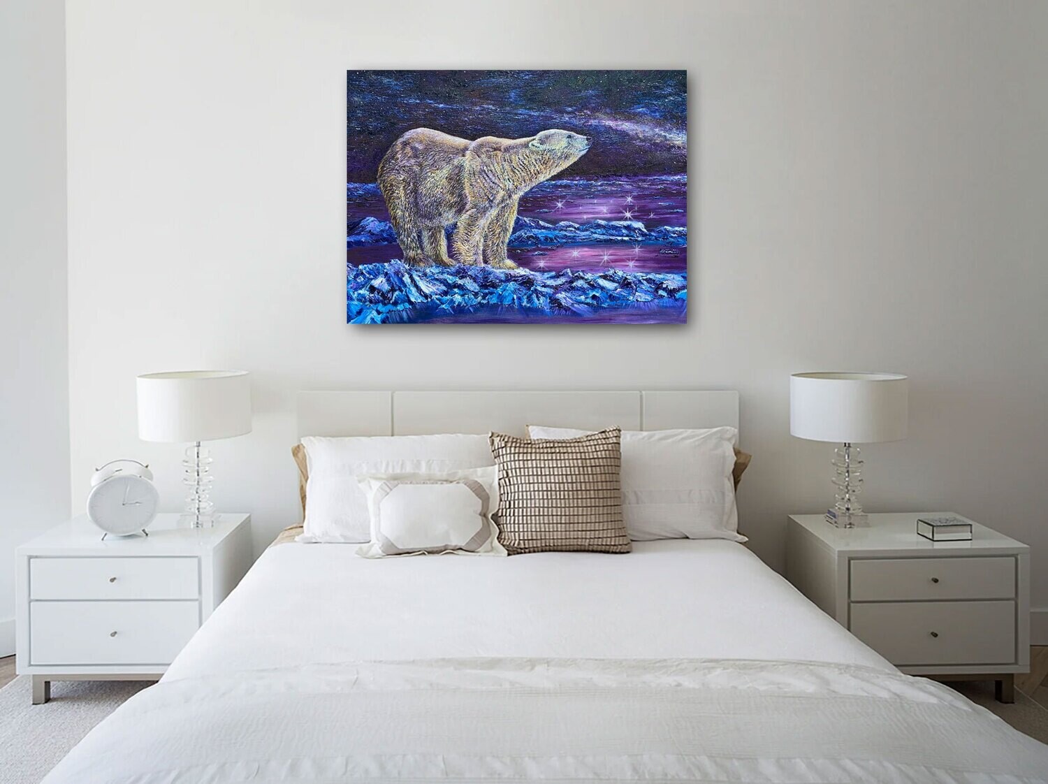 art prints polar bear, bedroom, large canvas artwork