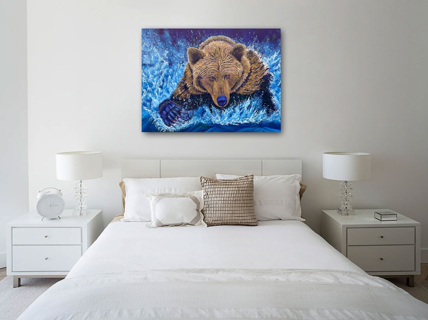 art prints grizzly bear, bedroom, large canvas 