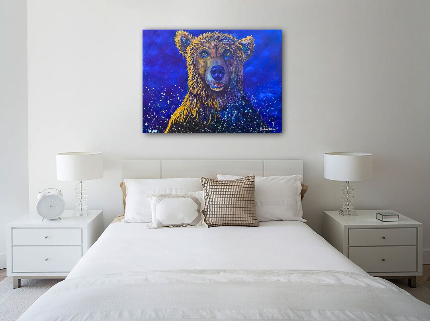 art prints grizzly bear, bedroom, large canvas artwork
