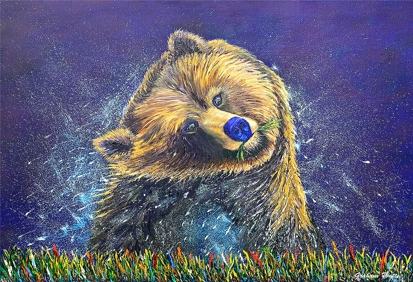 art prints grizzly bear, wildlife artwork