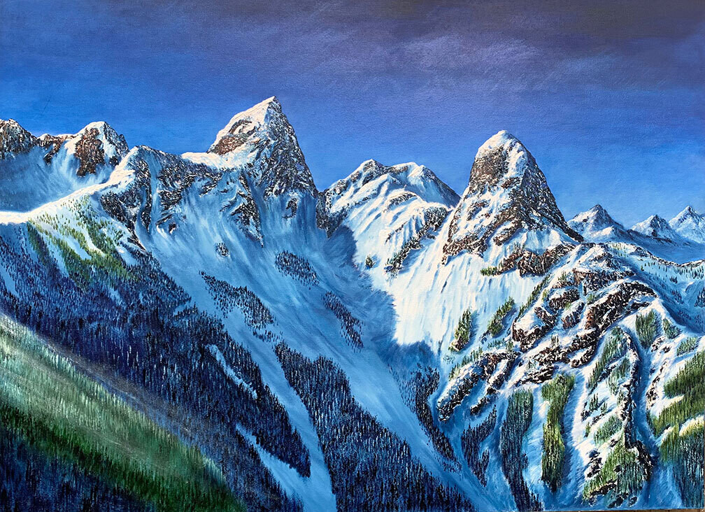 &quot;The Lions, Vancouver BC&quot; 40 x 30 inches - Sandy K. Commission