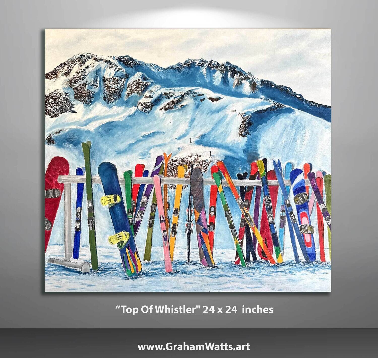 "Top of the World, Whistler BC" 24 x 24 inches, Stacey M. Commission