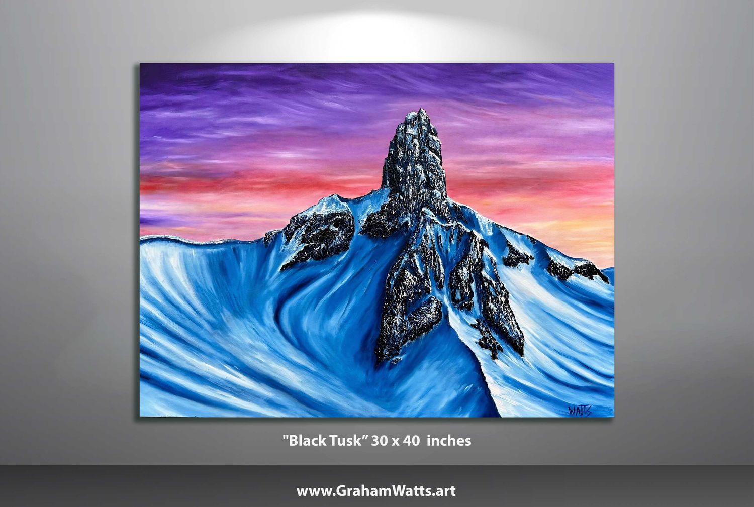 Original Canadian Art | Mountain Painting - Gallery display