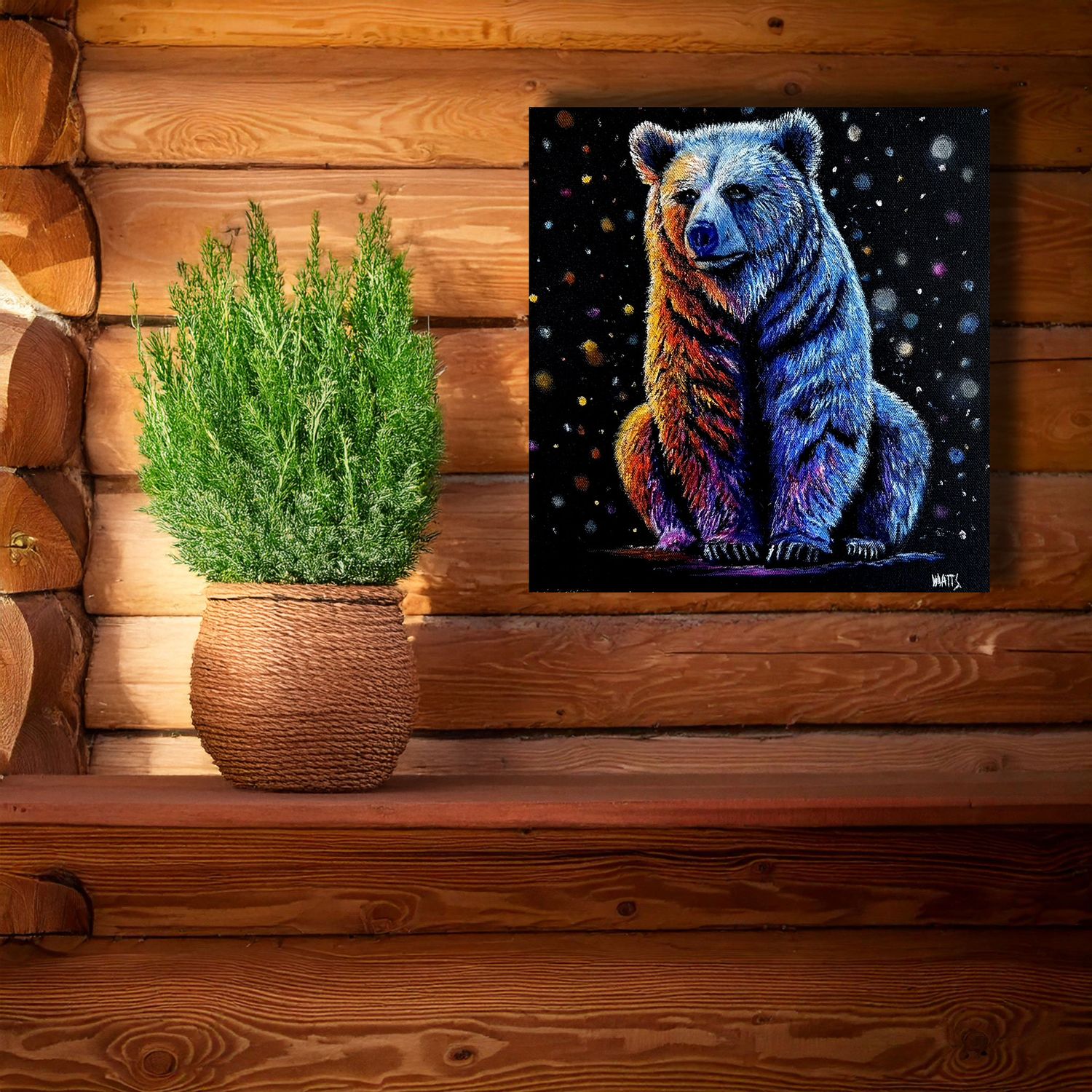 "Radiant Bear" Grizzly Bear 12 x 12 inches