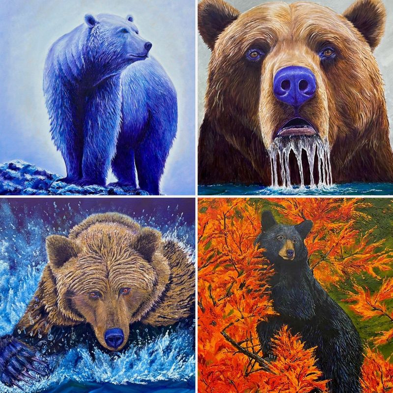 wildlife oil paintings to buy bears eagles elk by artist graham watts
