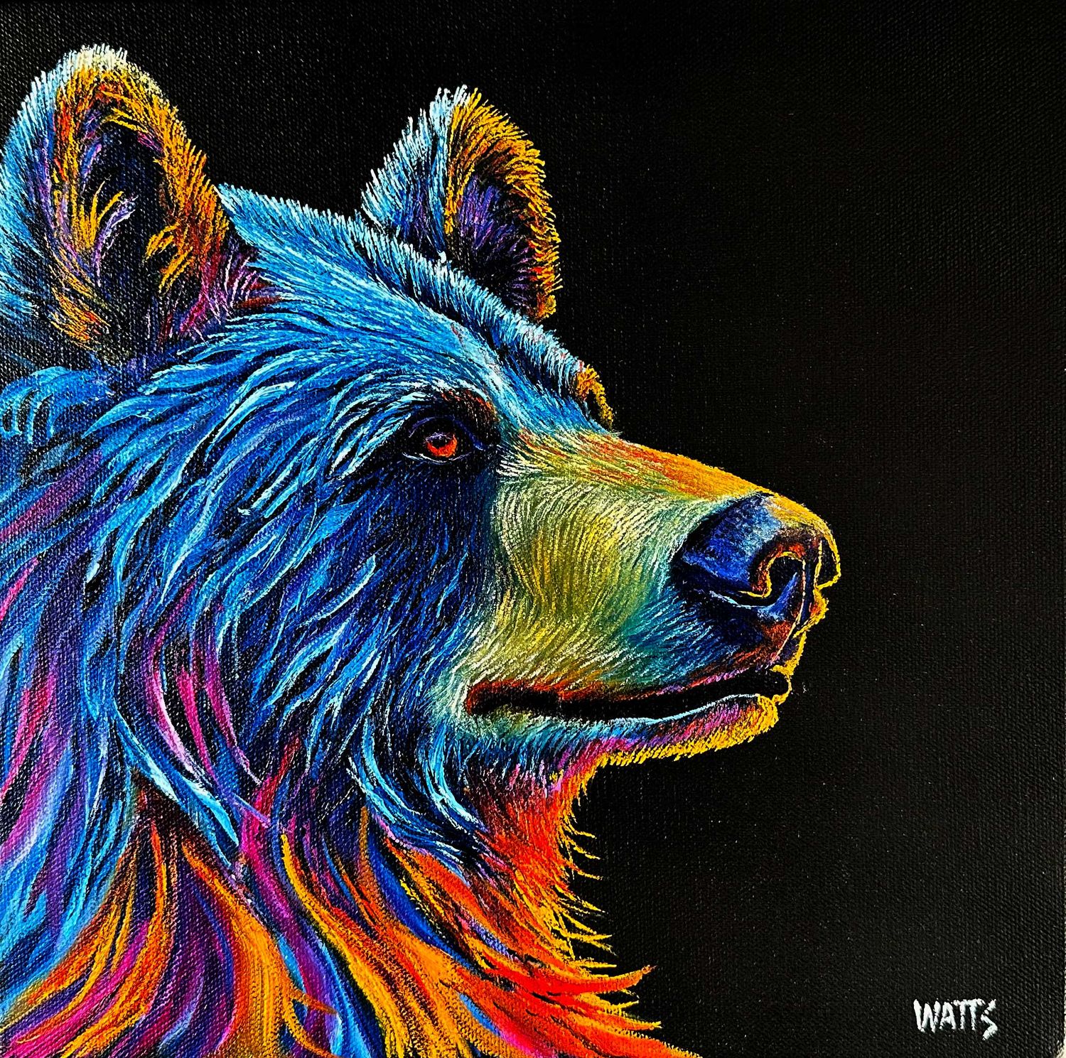 Original Canadian Art | Wildlife Painting - Vivid Grizzly Bear