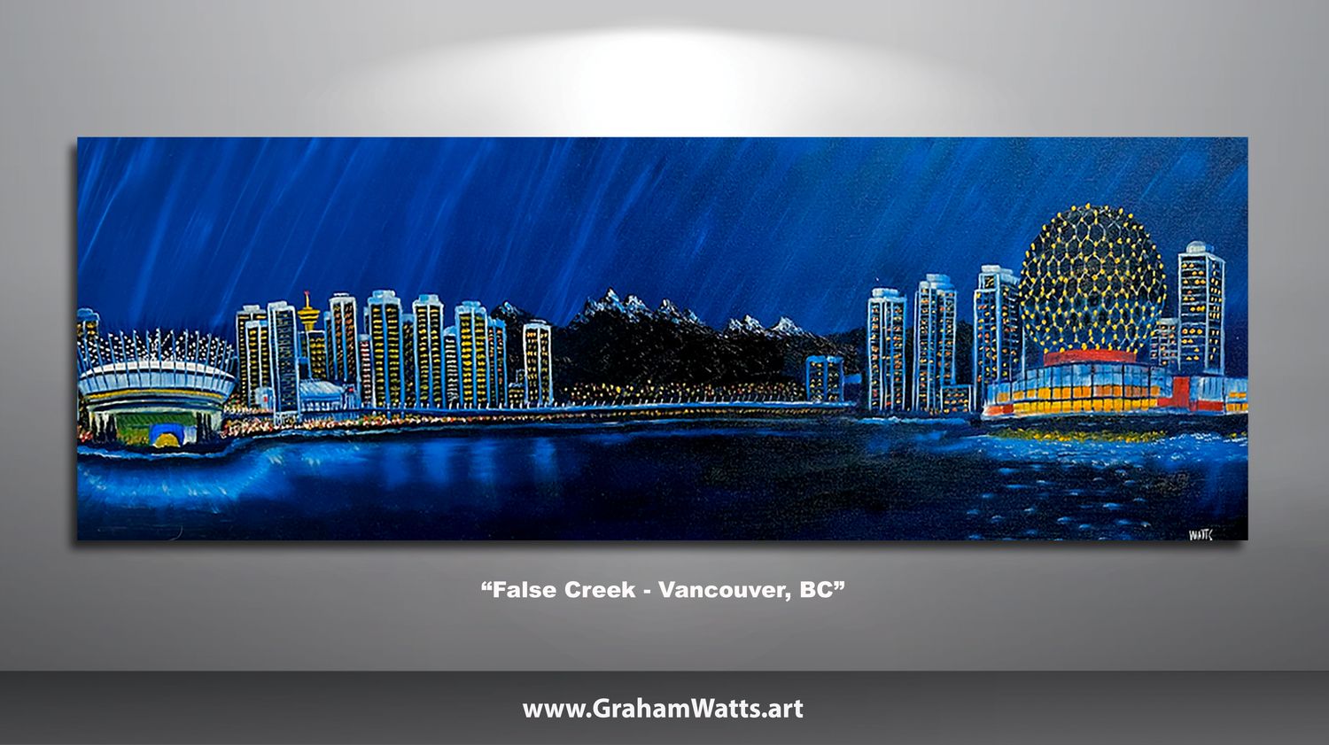 vancouver, landscape painting, BC place, Science World