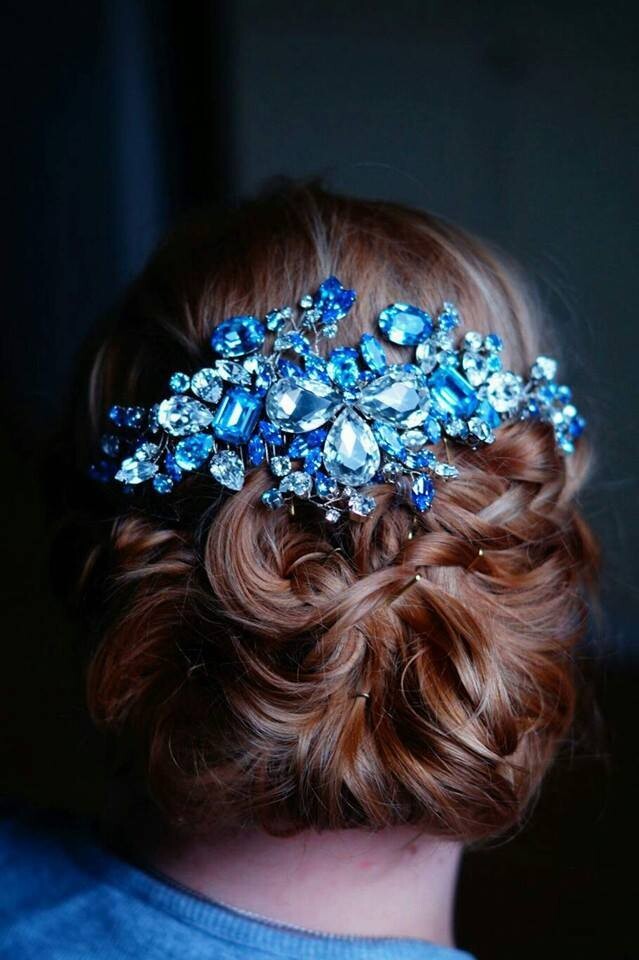 Haarschmuck, Haarkamm &quot;Aquamarina&quot;