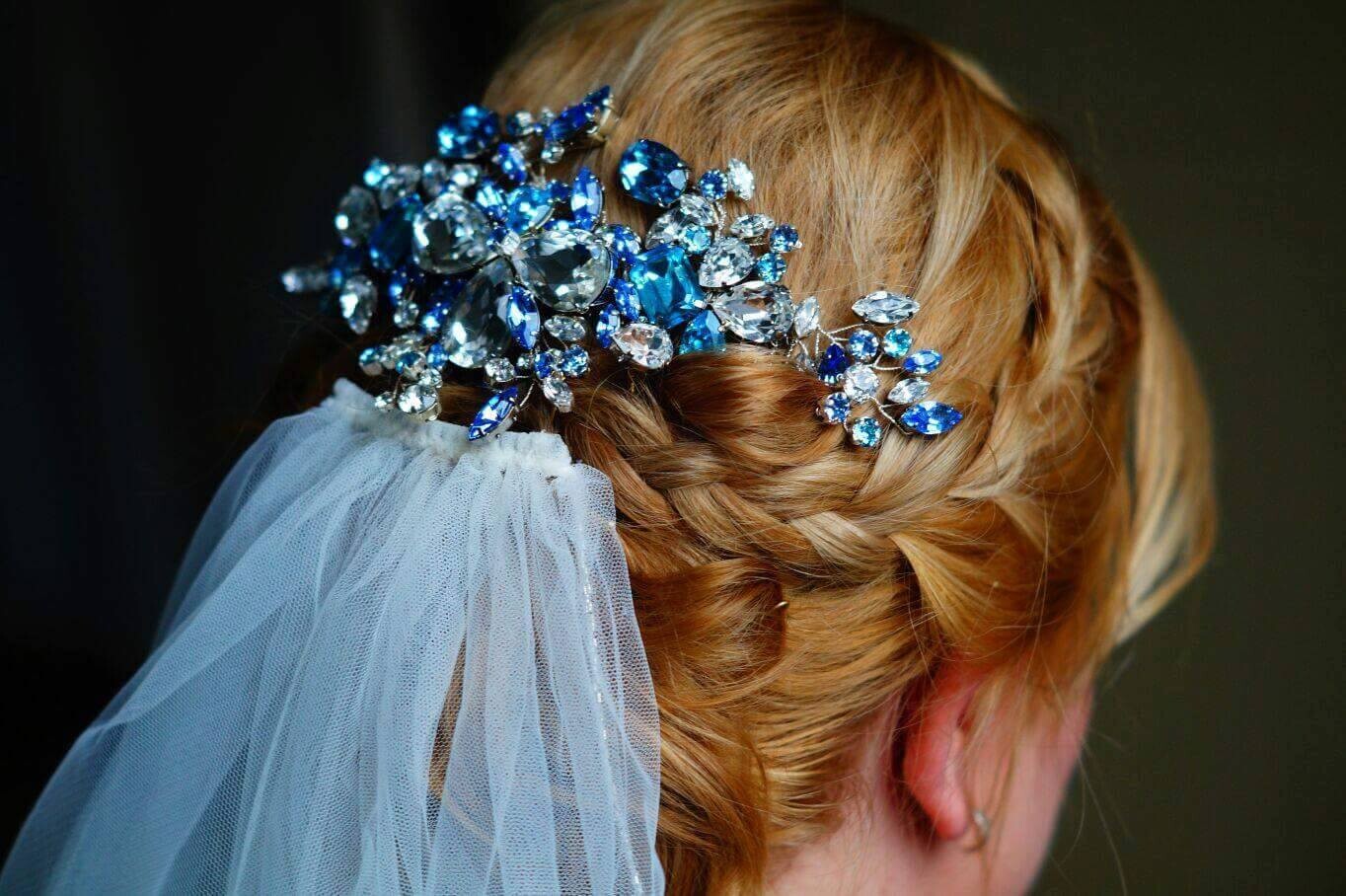 Haarschmuck, Haarkamm &quot;Aquamarina&quot;