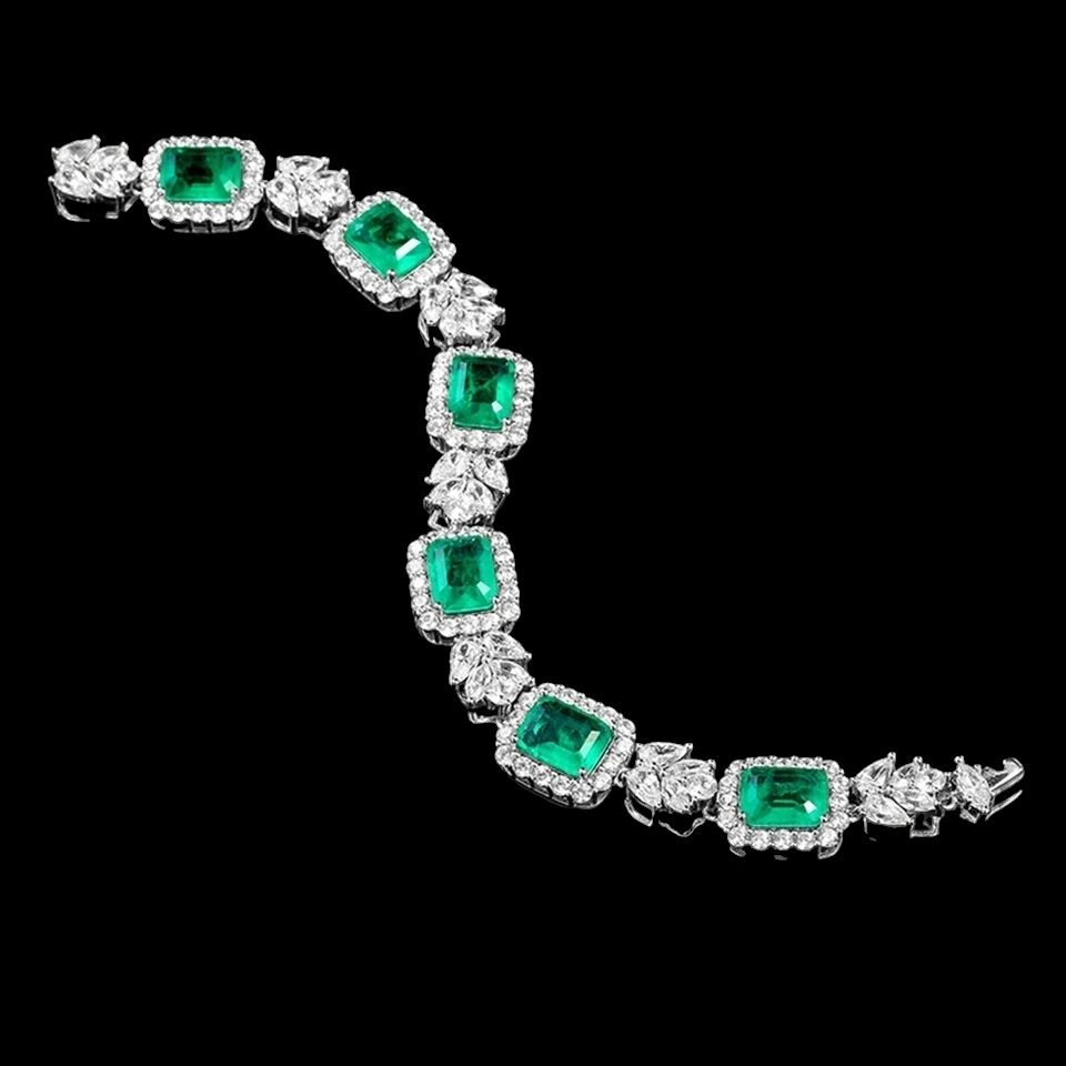 Emerald Bracelet 925 Sterling Silver
