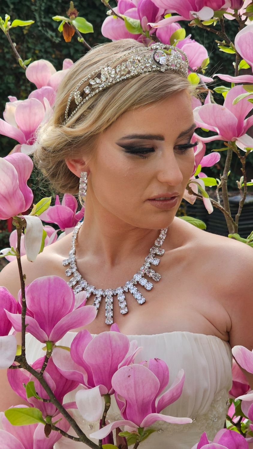 Statement Set necklace &amp; earrings with lab grown Gems