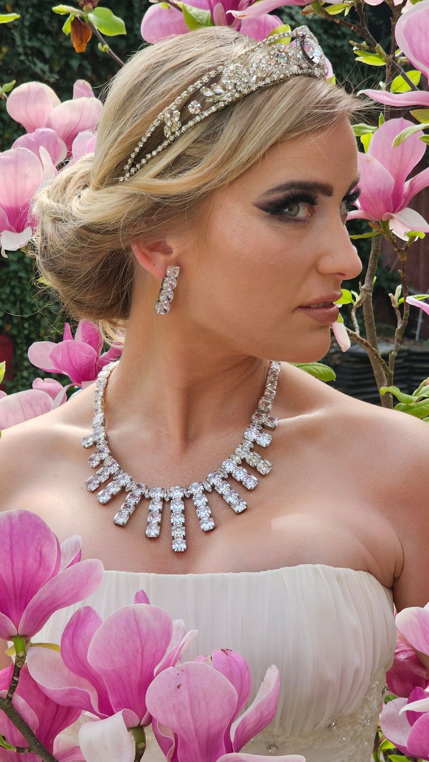 Statement Set necklace &amp; earrings with lab grown Gems