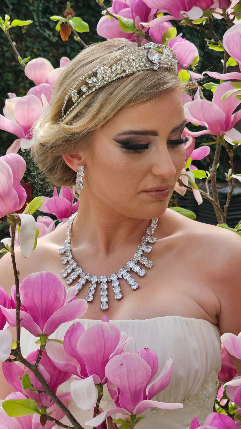 Statement Set necklace &amp; earrings with lab grown Gems