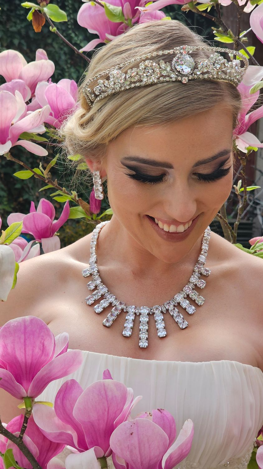 Statement Set necklace &amp; earrings with lab grown Gems