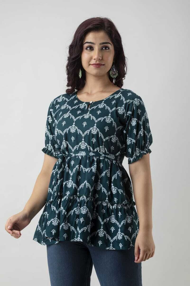 New printed top with 3 print digines 100%
