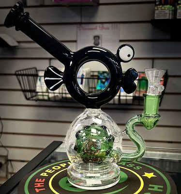 Dragon Platinum Fish Head Water Pipe Black