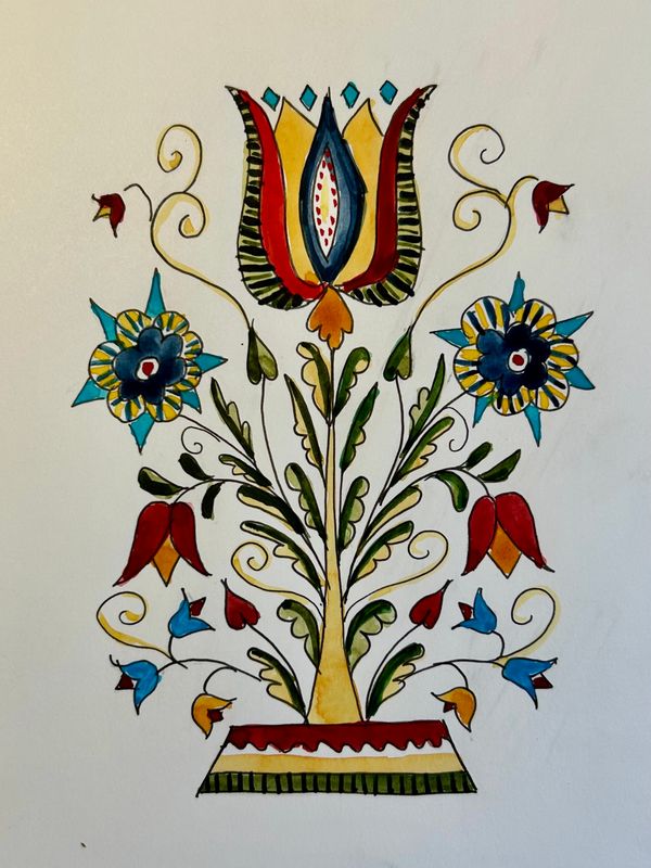 Fraktur Tulips Workshop with Emily Smucker-Beidler