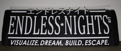 Endless Nights Windschutzscheibe Banner Schwarz