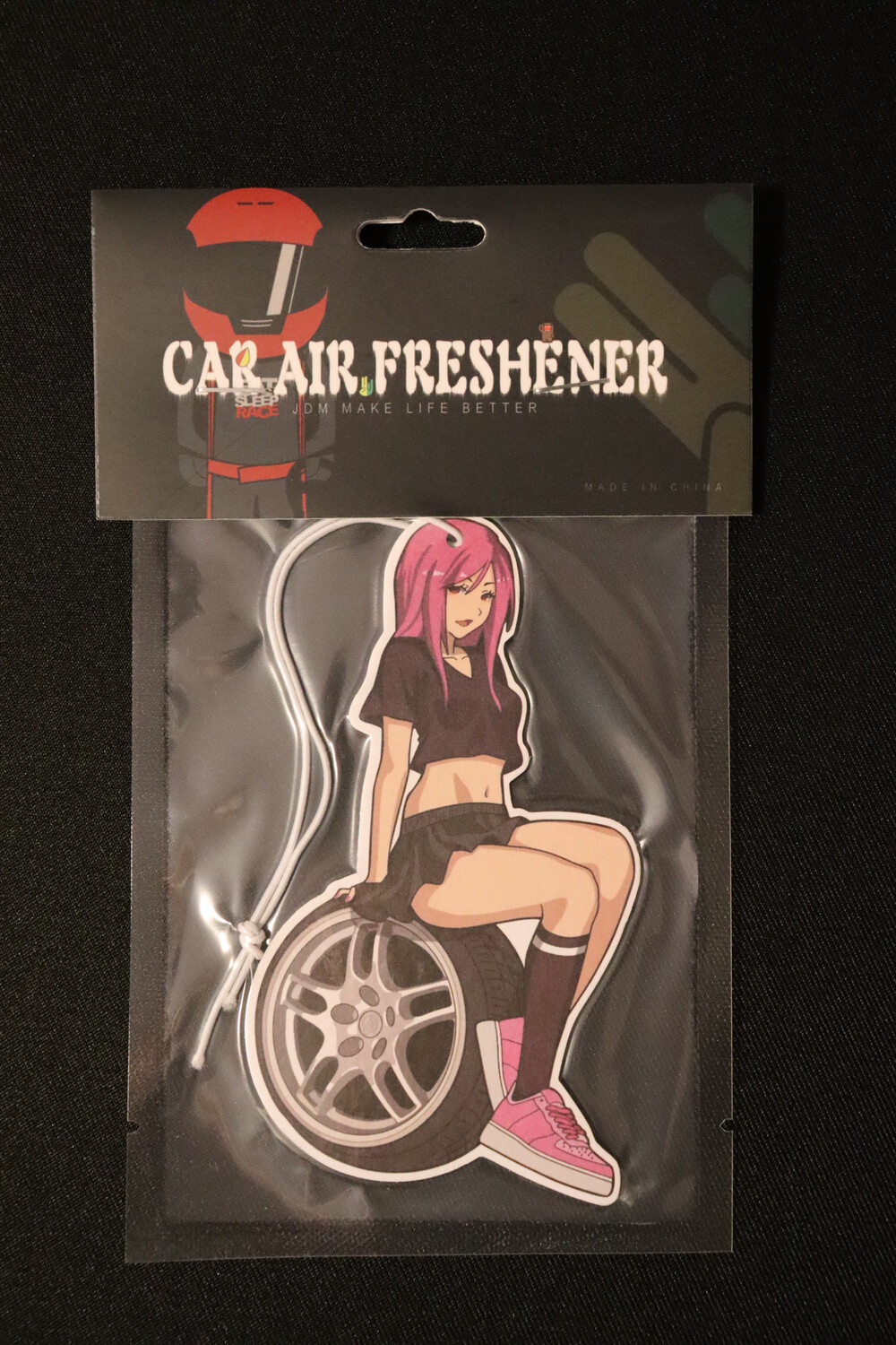 JDM Girl Pink Lufterfrischer mit Black Ice Duft