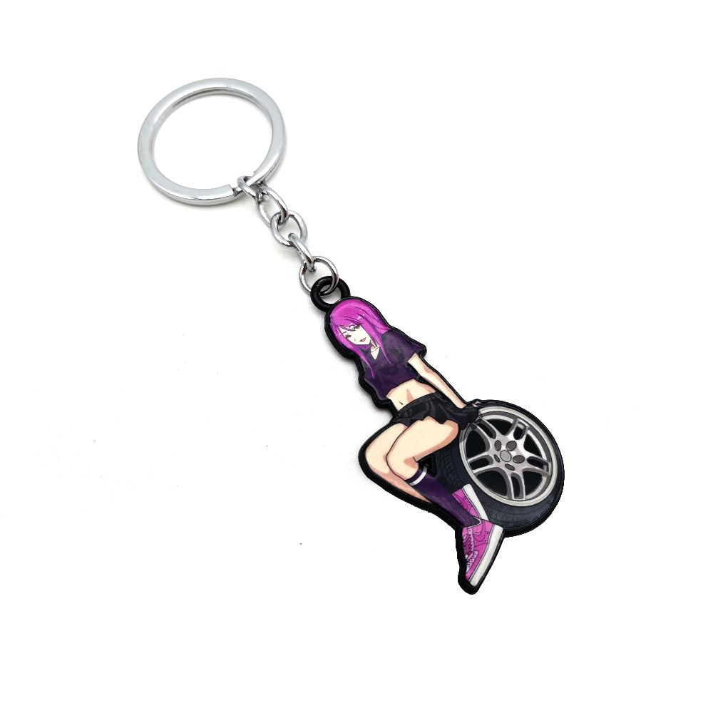 JDM Girl Pink Gummi Schlüsselanhänger