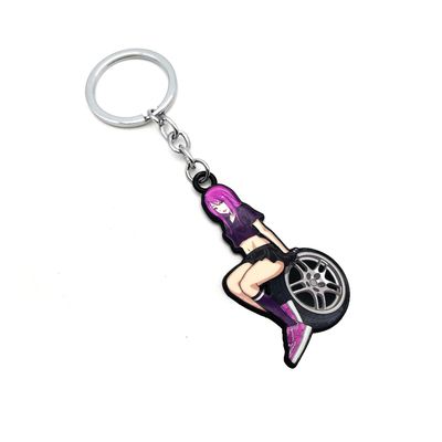 JDM Girl Pink Gummi Schlüsselanhänger