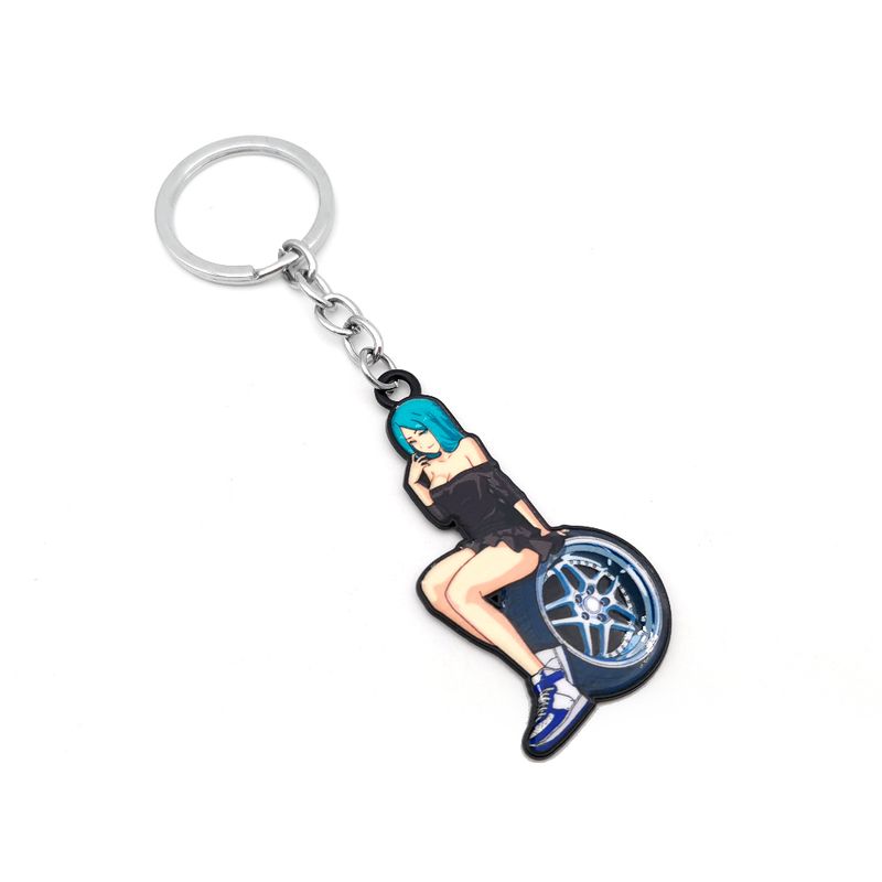 JDM Girl Blue Gummi Schlüsselanhänger