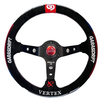 Vertex Lenkrad &quot;VERTEX x GARASI DRIFT&quot; Limited Edition Wildleder