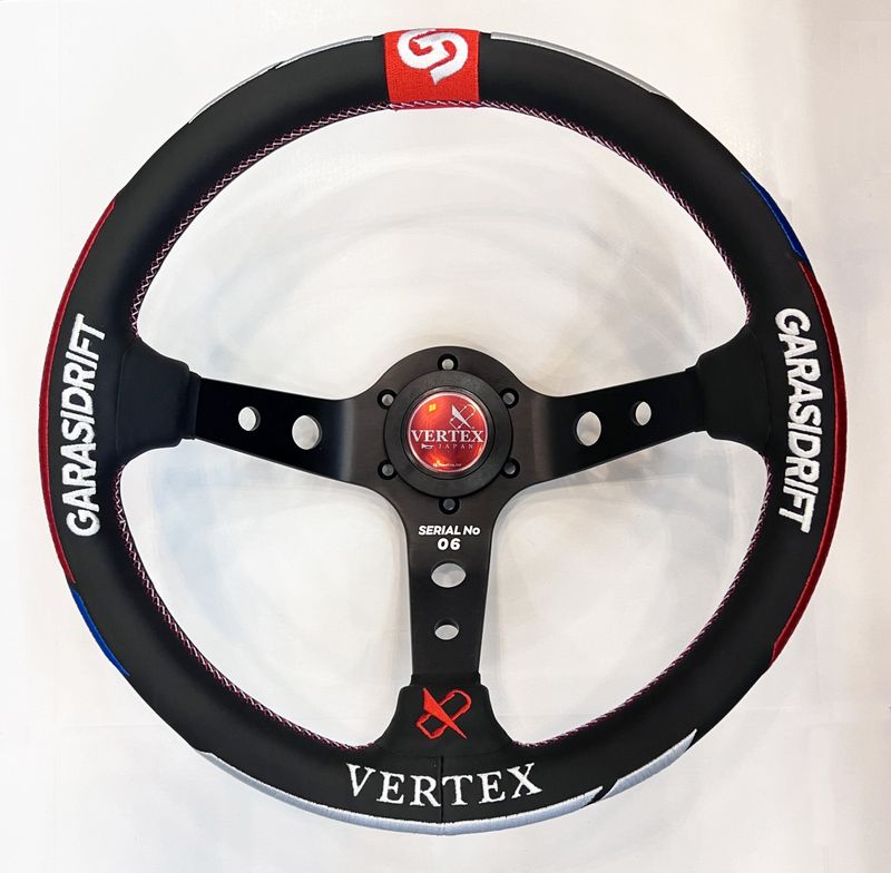 Vertex Lenkrad &quot;VERTEX x GARASI DRIFT&quot; Limited Edition Echtleder