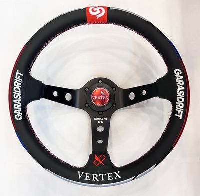 Vertex Lenkrad &quot;VERTEX x GARASI DRIFT&quot; Limited Edition Echtleder
