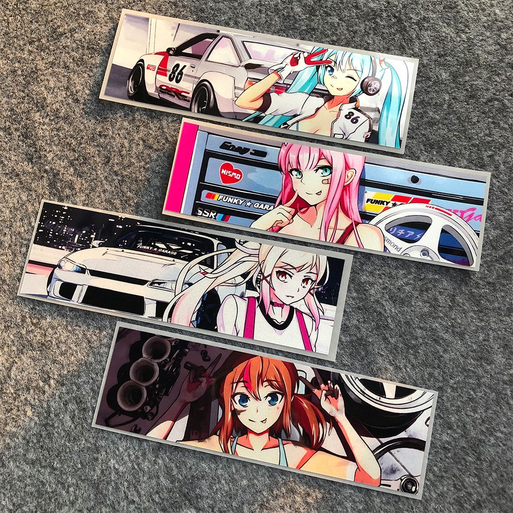 JDM Anime Car Girls Slap Sticker Bundle