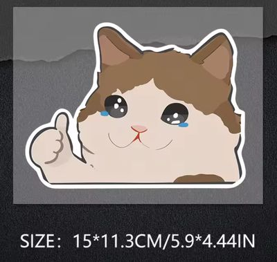Crying Cat Peeker Sticker