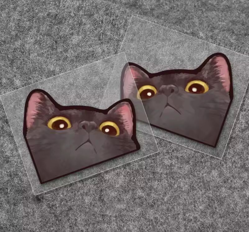 Black Cat Peeker Sticker