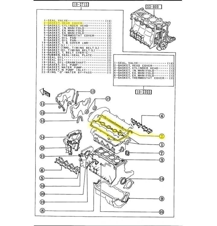 MX-5 Ventildeckeldichtung 1.6 90-05