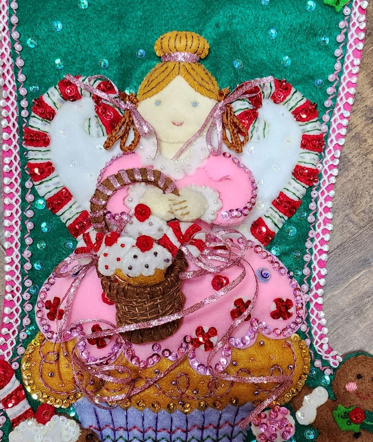 Cupcake Angel ~ OPEN with Felt Pieces Cut Out