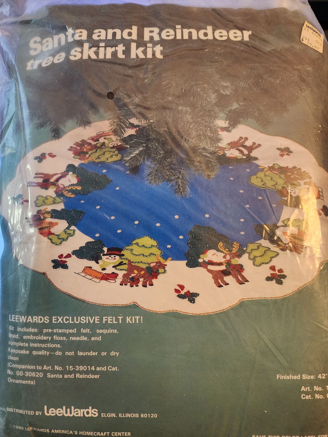 Vintage Lee Wards Christmas Tree Skirt Kit style 00-30018