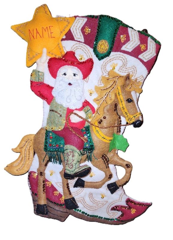 Cowboy Claus - Completed Stocking Cowboy Claus - Completed Stocking