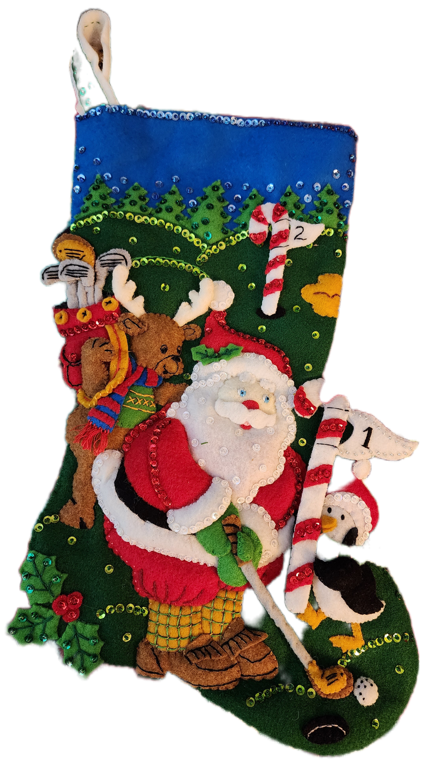 Golfing Santa - Completed Stocking